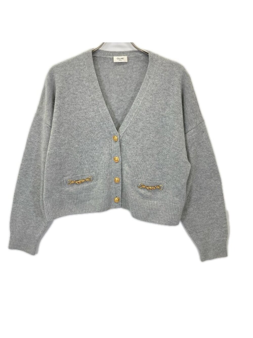 Celine Gray Hedi Slimane Era Cashmere Gourmette Cardigan